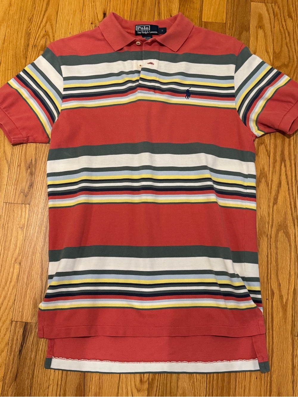 Vintage Polo Ralph Lauren Salmon | Orange Multi-Stripe Polo Shirt
